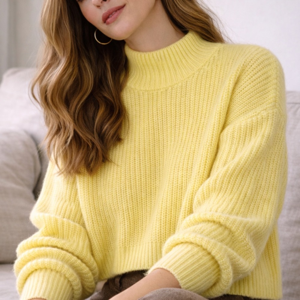 Sunny Yellow Turtleneck Sweater